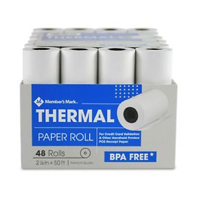 Member&#039;s Mark Thermal Receipt Paper Rolls, 2 1/4&#034; X 50&#039; , 48 Rolls