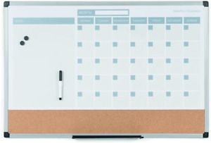 MasterVision MB0707186P Planning Board 3-in-1 Calendar Dry Erase, 24&#034; x 36&#034; with