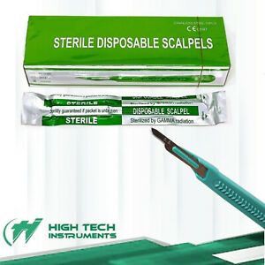 Disposable Scalpel Blades| #15 Sharp, Tempered Stainless-Steel Blades | Sterile