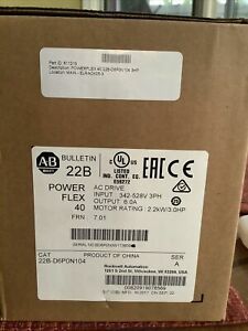 NEW Allen Bradley 22B-D6PON104 Powerflex 40 AC Drive 342-528V 3PH
