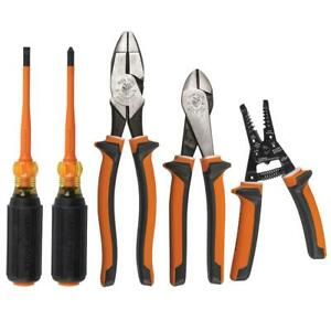 5-Piece 1000V Electricians Insulated Tool Kit Pliers 8-18 AWG Wire Strippers