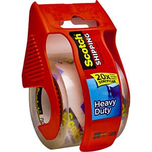 Scotch Shipping Packaging Tape with Dispenser, Heavy Duty, 2&#034; x 27.7 yds, 6 ct