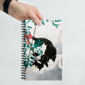Cat with Tomato Plant Spiral Notebook