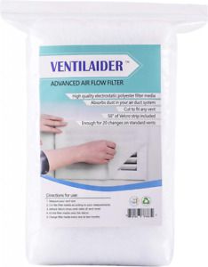 Ventilaider Complete Air Vent Register Filter Set Cut To Fit Any Size White