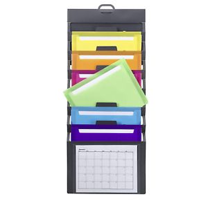 Smead Cascading Wall Organizer, 6 Pockets, Letter Size, Gray/Bright (92060)