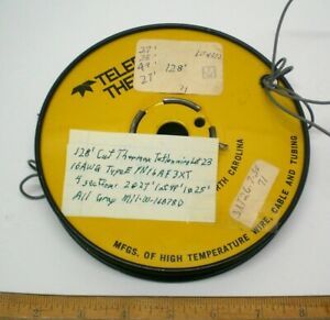 128 ft. Cut Teflon Wire 16 AWG, Silver Plate, THERMAX, Mil-W-16878D, Lot 23, USA