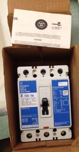 Westinghouse series c industrial circuit breaker 100 amp fdb14k new nib for sale