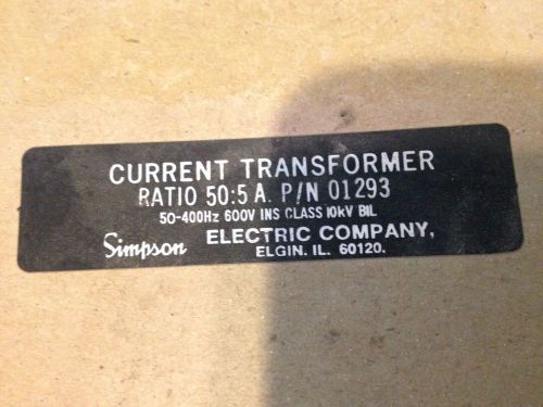 (V46-2) SIMPSON 01293 CURRENT TRANSFORMER