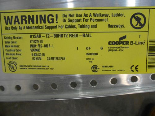 COOPER B-LINE H15AR-12-90HB12 REDI RAIL CABLE TRAY
