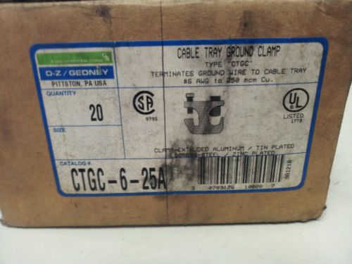 Oz/gedney ctcg-6-25a new in box cable tray ground clamp 26 pc lot #b69 for sale