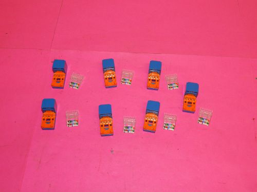Lot of 7 Ponduit Blue/Orange Mini-Com Mini Jack CAT5 Module