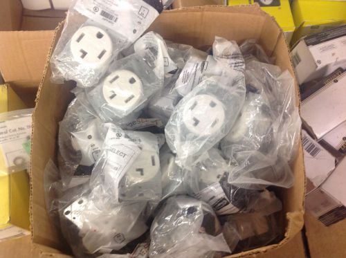 Hubbell 30a dryer outlet rr430fw - white nema 14-30 lot of 10 each for sale