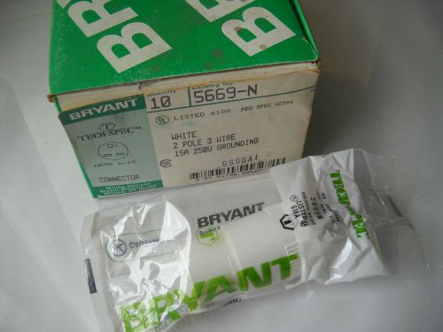 BRYANT 5669N CONNECTORS 15A 250V 2P 3W (SET OF 10) NEW CONDITION IN BOX
