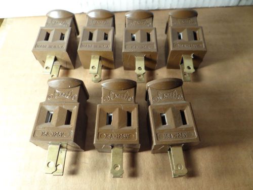 Lot (7) vintage brown Eagle rubber 3-WAY polarized power plug splitter adapter