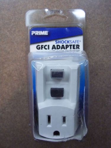 Prime shocksafe 15a gfci plug-in wall outlet adapter - new in an opened box for sale
