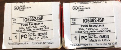 Set Of 2 Ig5362-Isp Tvss Receptacle Spec Grade/Isolated Grade Ivory