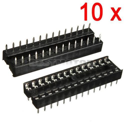 10pcs 28pin ic socket 2.54mm wide dip socket adapter solder type new for sale