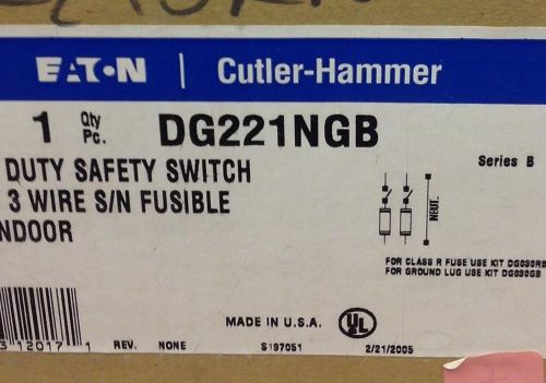 Eaton/Cutler Hammer/Westinghouse  DG221NGB 30 Amp Safety Switch NIB
