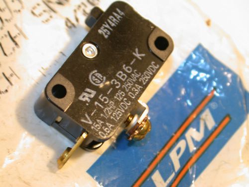 New lpm omron 15a snap action micro switch v-15-3b6-k for sale