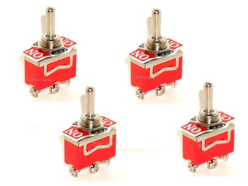 Lot of 4 SPDT Momentary ON/OFF/Momentary ON  15A Toggle Switches 1/2 Mount