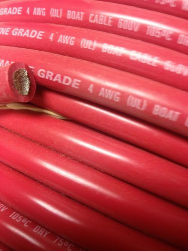 4 awg gauge red ancor marine tinned copper boat battery cable wire  20&#039; minimum for sale