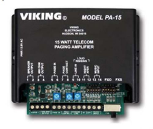 NEW Viking VIKI-VKPA15 15 Watt Paging Amplifier and Loud Ringer