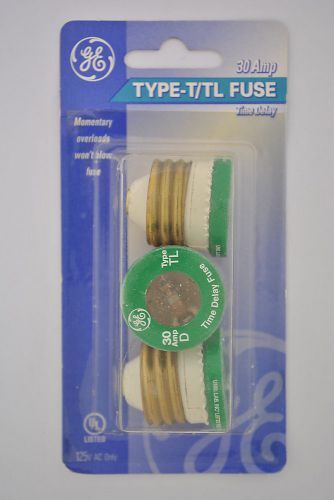 Ge 3-pack 30 amp type t/tl screw in time delay plug fuses 125 volt ac for sale