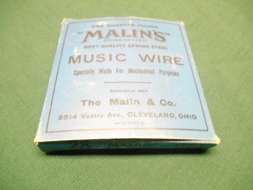 NOS Vintage MALIN&#039;S MUSIC WIRE  No. 28 Wire -.071 Diameter ~ Original Box 1930&#039;s