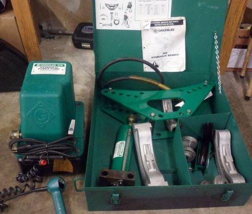 Greenlee 975 hydraulic power pump with 880 one-shot hydraulic bender for sale