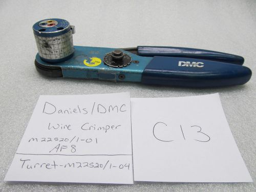 C13- Daniels DMC M22520/1-01 AF8 Crimp Tool Crimper Aircraft Wire W TH163 Turret