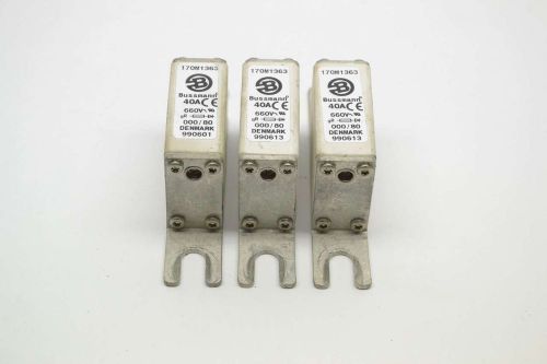 Lot 3 bussmann 170m1363 semiconductor 40a amp 660v-ac fuse b385162 for sale