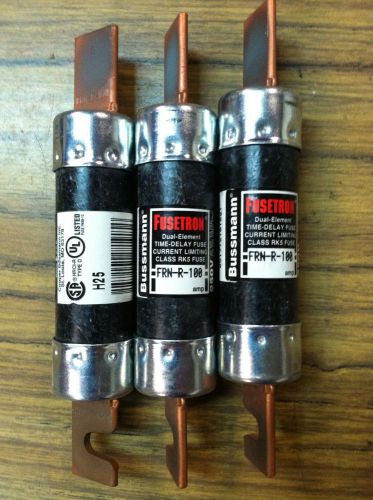 New lot of 3 buss fusetron frn-r-100 fuse for sale