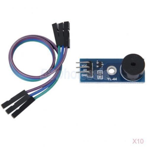 10x Active Buzzer Alarm Sensor Module Electronic Transistor Driver 9012 +Wire