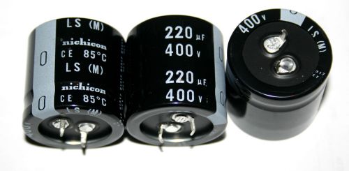 8 x 220uf 400v nichicon ls snap-in electrolytic capacitor for sale