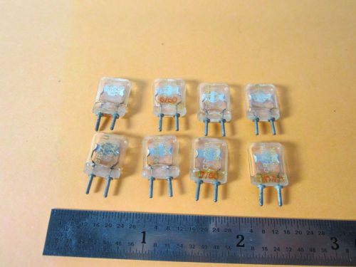 Lot 8 ea vintage glass packaged quartz crystal frequency control radio bin#e3-23 for sale