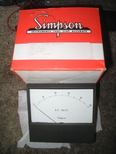 NIB  Simpson Model 2124 DC Volt Panel Meter 0-50 DC Volts 4in