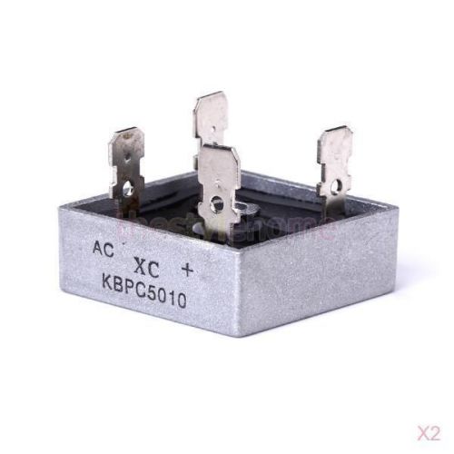 2x kbpc5010 kbpc-5010 metal case diode bridge rectifier 35a 1000v for sale