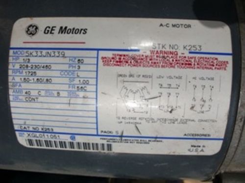 General electric ac motor k253 for sale