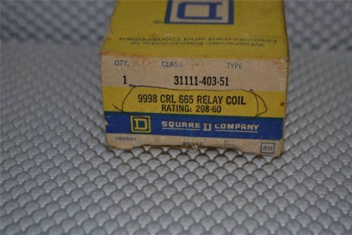 ONE NEW SQUARE D 9998 CRL 665 RELAY COIL 3111-403-51 49310