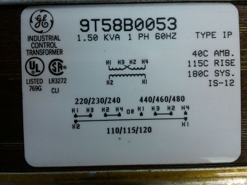GENERAL ELECTRIC 9T58B0053 TRANSFORMER *NEW NOT IN BOX*