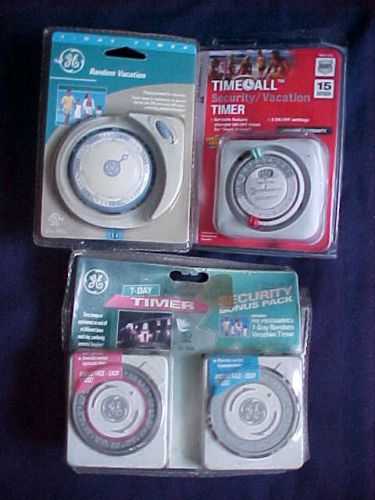 Lot of 4 vacation security timers GE, Intermatic, variables, randoms incl. NOS