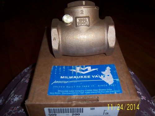 2 new milwaukee valve fig 509 bronze check valves 2&#034; npt, 125 swp, 200 wog * for sale