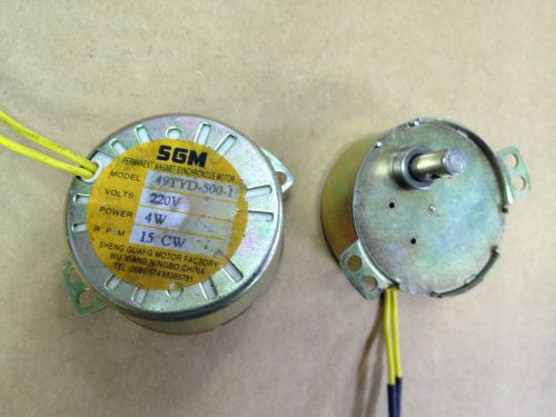 Sgm synchronous motor 220v 15 rpm 4w- 7mm shaft 49tyd-500-1 for sale