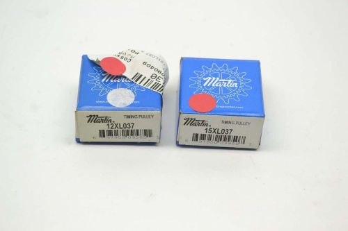 Lot 2 new martin assorted 15xl037 12xl037 timing pulley 1/5in pitch b383460 for sale