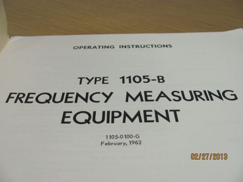 GENERAL RADIO MODEL 1105-B: Frequency Measuring Equipment - Op&amp;Svc Manual