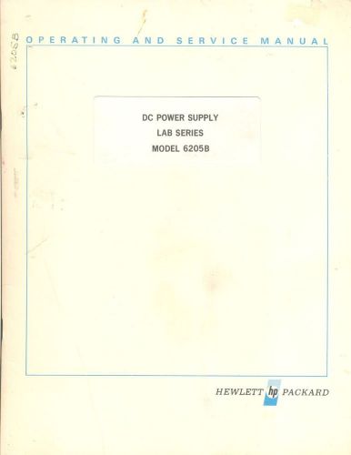 HP Model 6205B DC Power Supply - Original Manual