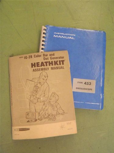 Lot of 2 Tektronix Type 453 Oscilloscope Instruction Manual + Heathkit Assembly