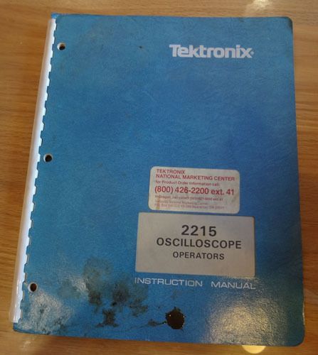 Tektronix 2215 Oscilloscope 3 Manuals Paper + CD-ROM