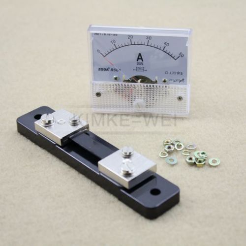 Dc 0-50a analog amp meter ammeter current panel + 50a 75mv shunt resistor for sale