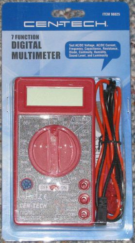 CEN-TECH 7 FUNCTION DIGITAL MULTIMETER MULTITESTER AC/DC VOLTAGE AMPS #98025